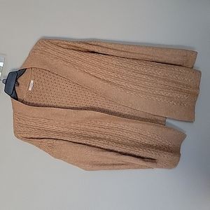 Tan cable knit front cardigan